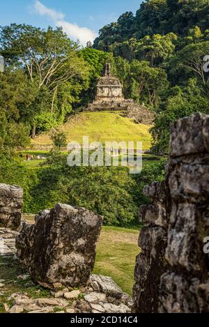 Tempel der Sonne Ruinen der Maya-Stadt Palenque; Chiapas, Mexiko Stockfoto