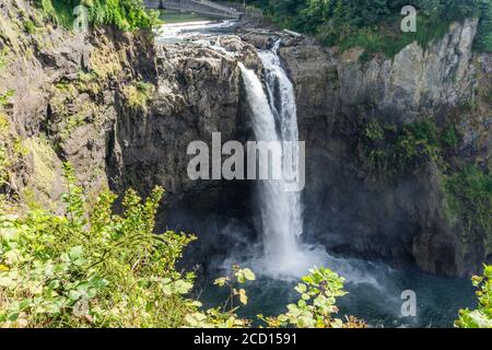 Herrliche Snoqualmie Falls im Staat Washington. Stockfoto