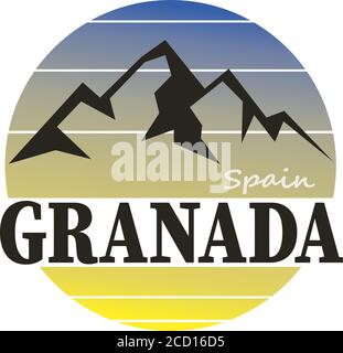 Granada Andalucia Espa Europa Stempel Logo Symbol Design. Stock Vektor