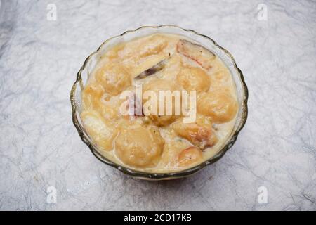 Undralla payasam ein süßes indisches Dessertgericht ein traditionelles Südens Indische Artikel während Ganesh chaturthi Festival gemacht, um lord anzubieten Ganesha aus Dampf Stockfoto