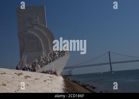 Portugiesische Denkmäler für Schifffahrtsgeschichte Stockfoto