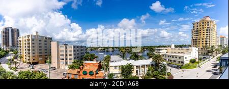 Panoramaaufnahme des Fort Lauderdale Intracoastal Waterway Stockfoto