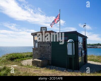 NCI Portscatho Lookout Station, The Roseland Peninsula, Cornwall, Großbritannien Stockfoto