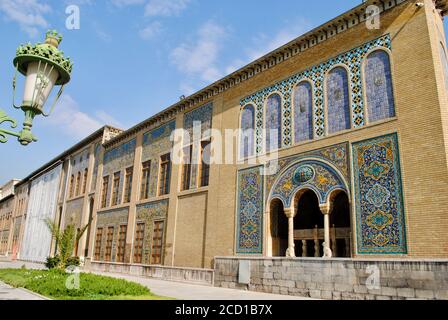 Das Äußere des Golestan Palastes, 19. Jahrhundert. UNESCO-Weltkulturerbe. Stockfoto