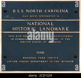 Wilmington, North Carolina/USA - 5. August 2019: USS North Carolina (BB-55) Stockfoto