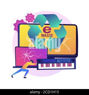 E-Waste Reduction Abstract Concept Vector Illustration. Stock Vektor