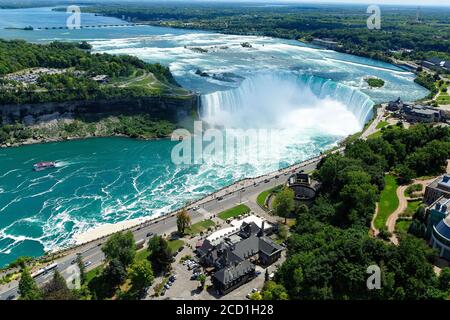 Luftaufnahme der Horseshoe Falls, Niagara Falls Ontario Canada. Stockfoto