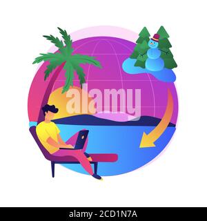 Saisonale Migration abstrakte Konzept Vektor Illustration. Stock Vektor