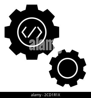 Code Engineering Data Analytics Glyph-Symbol Stockfoto