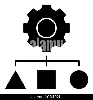 Algorithms Data Analytics Glyph-Symbol Stockfoto