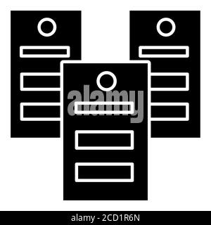 Hauptserver Data Analytics Glyph-Symbol Stockfoto