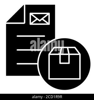 Glyph-Symbol Für Dokumentenzustellungsdienst Stockfoto