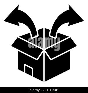 Glyph-Symbol Für Lieferdienst Auspacken Stockfoto