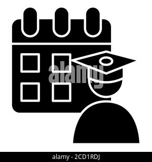 Lernplan Online-Bildung Glyph Symbol Stockfoto