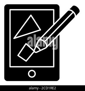 Symbol „Online Education Glyph“ Zeichnen Stockfoto