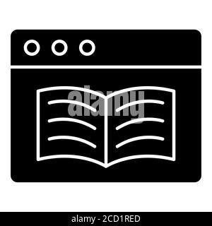 Ebook Online Education Glyph Icon Stockfoto