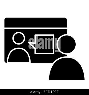 Webinar Online Education Glyph Icon Stockfoto