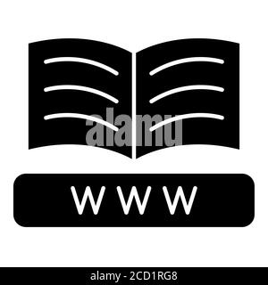 Suchen Buch Online Bildung Glyph Symbol Stockfoto