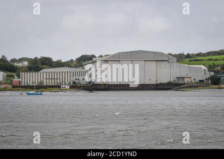 Eine allgemeine Ansicht der Appledore Werft in Devon. Stockfoto