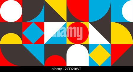 Abstrakt Bauhaus-Stil geometrische Formen Design nahtlose Muster Vektor Illustration Stock Vektor