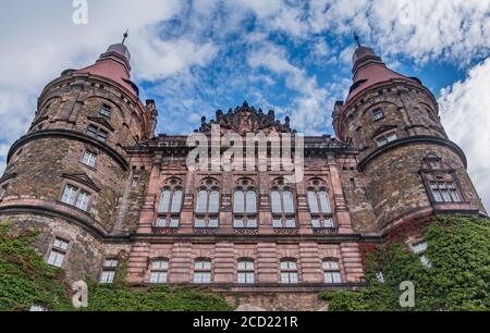 Ein Bild von der hinteren Fassade des Schloss Fürstenstein. Stockfoto