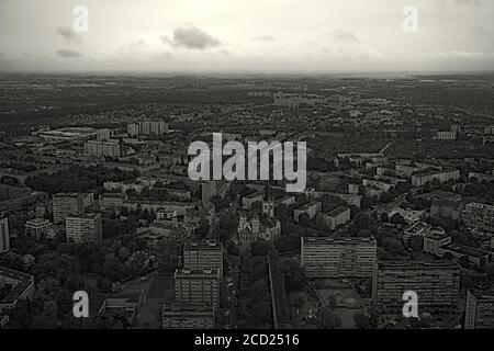 Eine schwarz-weiße Stadtansicht von Breslau Stockfoto