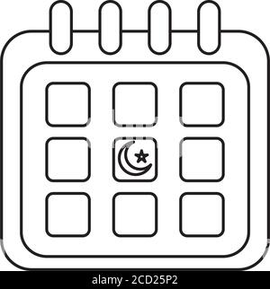 Kalender mit türkei republik Datum auf weißem Hintergrund, Linienstil, Vektor-Illustration Stock Vektor