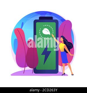 Eco-Batterie abstraktes Konzept Vektor-Illustration. Stock Vektor