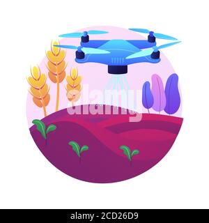 Landwirtschaft Drohne verwenden abstrakte Konzept Vektor Illustration. Stock Vektor