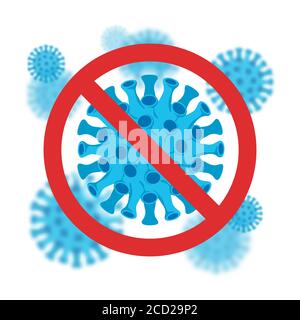 Warnzeichen Coronavirus. Haltestelle COVID-19. Coronavirus 2019-NCoV Novel Coronavirus Outbreak. Coronavirus Gefahr Gesundheit Risiko Krankheit. Pandemiemedizin Stock Vektor