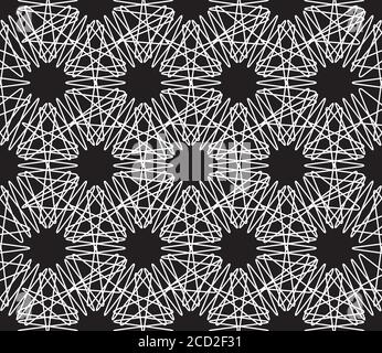 Nahtloses Muster mit weißen Zickzacklinien (Sechseck) Stock Vektor