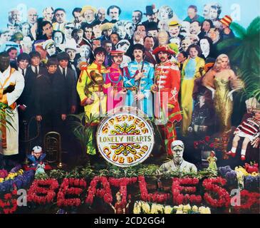 Teilbild des Beatles Album Cover Sgt. Pepper's Lonely Hearts Club Band Stockfoto