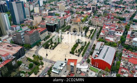 Luftaufnahme der plaza des Denkmals zum Revolution in Mexiko-Stadt Stockfoto