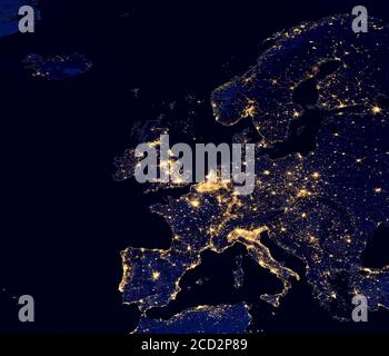 EUROPA - 2015 - Dieses zusammengesetzte Satellitenbild aus dem NASA MODIS Instrument über die Terra und Aqua Satelliten zeigt Europa und Teile des Nordens Stockfoto