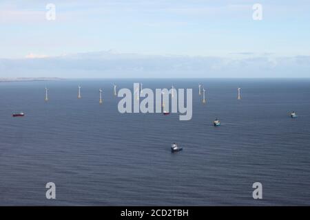 Windpark Aberdeen Bay Stockfoto