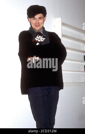 Interview mit Billy MacKenzie von The Associates im WEA Records Office. London, 03/27/1984, weltweite Nutzung Stockfoto