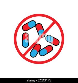Drug stop flaches Symbol, Stop over Dose, internationaler Tag der Überdosierung. Vektor der Designvorlage Stock Vektor