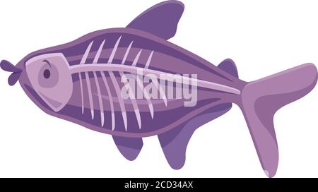 Cartoon Illustration von Funny X-ray Fisch Tier Charakter Stock Vektor