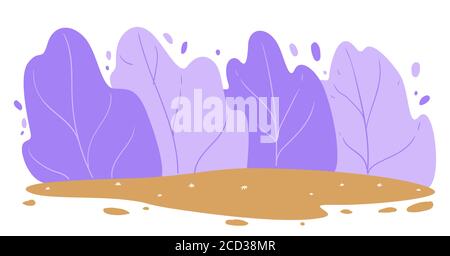 Wald bei windigem Wetter, Landschaft im Freien, ruhige Landschaft Stock Vektor