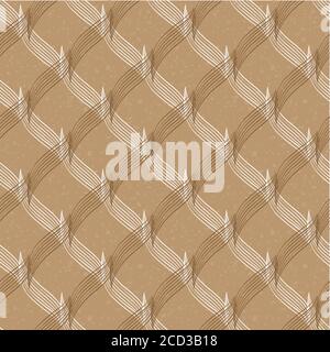 Abstrakter Vektor diagonale Linien Gitter weben nahtlose Muster Hintergrund. Cascading 3D-Effekt Zick-Zack-Kreuz-Band Streifen auf Terrazzo flecked Stock Vektor
