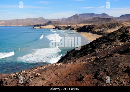 Impressionen: Playa Del Viejo Rey, Atantischer Ozean bei Istmo de La Pared, Jandia, Fuerteventura, Kanarische Inseln, Spanien/Fuerteventura, Kanarische I Stockfoto