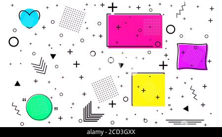 Memphis Karte mit geometrischen Formen. Luxus-Mode-Design - 80-90er. Stock Vektor