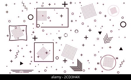 Memphis Karte mit geometrischen Formen. Luxus-Mode-Design - 80-90er. Stock Vektor