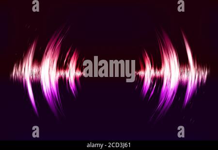 Vector Techno Hintergrund mit crcular Sound Vibration. Resonanz. Pulskardiogramm Stock Vektor