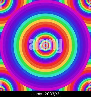 Nahtlose psychedelische Regenbogenstruktur. Abstraktes Muster für Geschenkpapier, Tapeten und Ihre Kreativität Stock Vektor