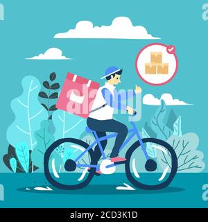 Lieferung Website Banner in flachen Illustration Vektor-Stil Stock Vektor