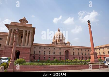 Rashtrapati Bhavan (Hindi für Präsident House) ist die offizielle Homepage der Präsident von Indien. Neu-Delhi, Indien Stockfoto