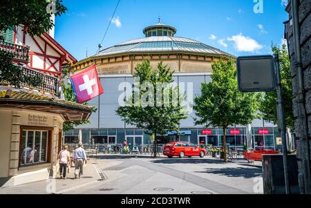 Luzern Schweiz , 29. Juni 2020 : Strassenansicht der Aussenansicht des Bourbaki Panoramas Rundbau in Luzern Schweiz Stockfoto