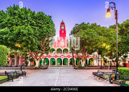 Merida, Mexiko. Plaza Grande, Innenstadt der spanischen Kolonialstadt in Yucatan. Stockfoto