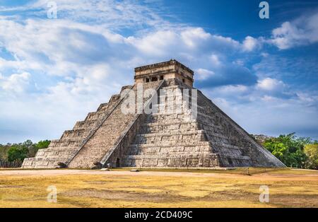 Chichen Itza, Mexiko. Tempel von Kukulcan, El Castillo maya Pyramide in Yucatan, Mittelamerika. Stockfoto